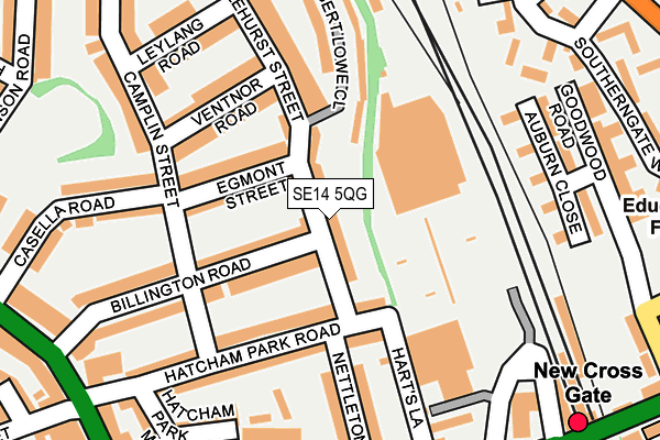 SE14 5QG map - OS OpenMap – Local (Ordnance Survey)