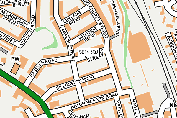 SE14 5QJ map - OS OpenMap – Local (Ordnance Survey)