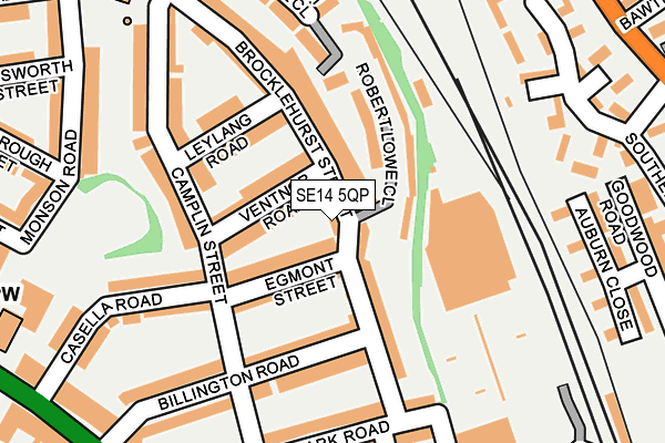 SE14 5QP map - OS OpenMap – Local (Ordnance Survey)