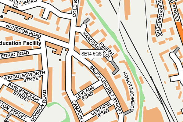 SE14 5QS map - OS OpenMap – Local (Ordnance Survey)