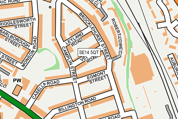 SE14 5QT map - OS OpenMap – Local (Ordnance Survey)