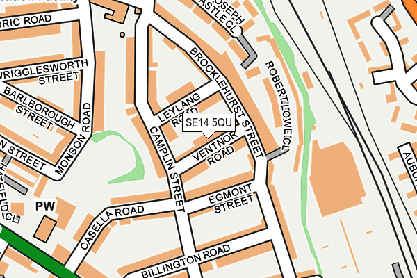 SE14 5QU map - OS OpenMap – Local (Ordnance Survey)