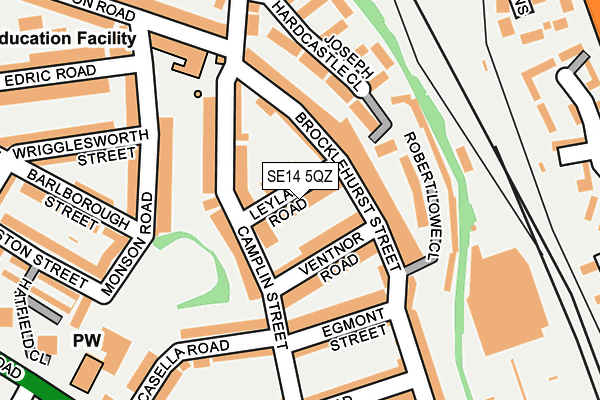 SE14 5QZ map - OS OpenMap – Local (Ordnance Survey)