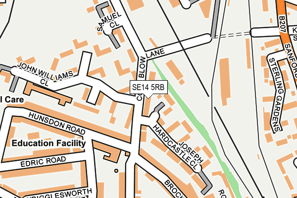 SE14 5RB map - OS OpenMap – Local (Ordnance Survey)