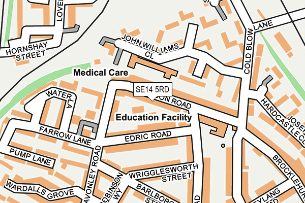 SE14 5RD map - OS OpenMap – Local (Ordnance Survey)