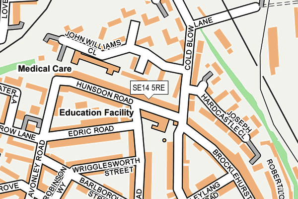 SE14 5RE map - OS OpenMap – Local (Ordnance Survey)
