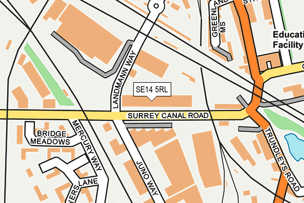 SE14 5RL map - OS OpenMap – Local (Ordnance Survey)