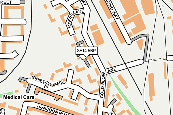 SE14 5RP map - OS OpenMap – Local (Ordnance Survey)