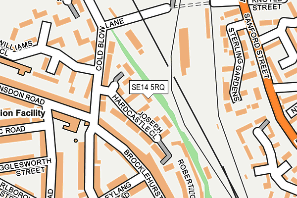 SE14 5RQ map - OS OpenMap – Local (Ordnance Survey)