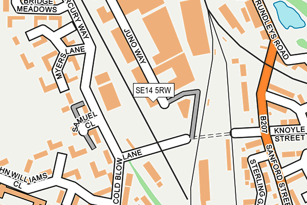 SE14 5RW map - OS OpenMap – Local (Ordnance Survey)