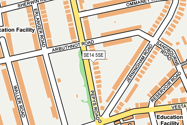 SE14 5SE map - OS OpenMap – Local (Ordnance Survey)
