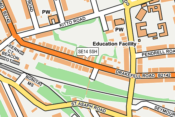 SE14 5SH map - OS OpenMap – Local (Ordnance Survey)
