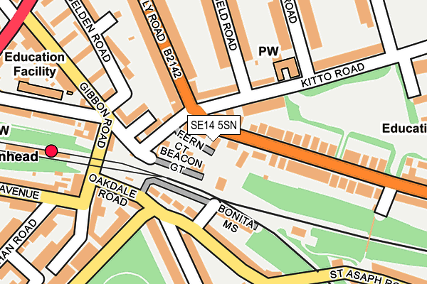 SE14 5SN map - OS OpenMap – Local (Ordnance Survey)