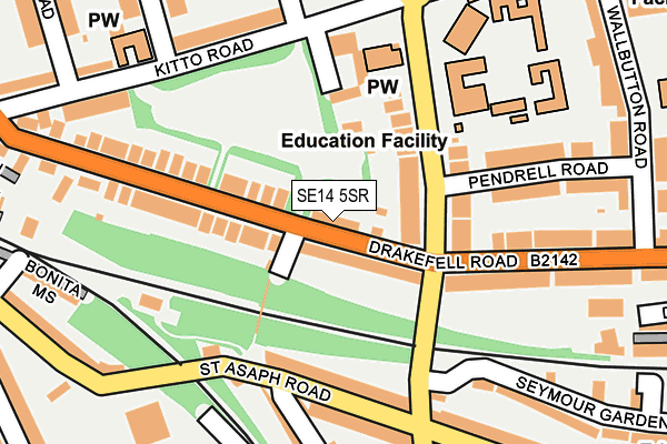 SE14 5SR map - OS OpenMap – Local (Ordnance Survey)