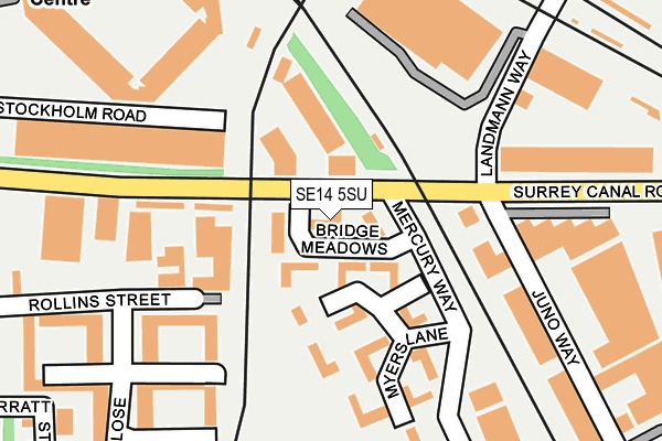 SE14 5SU map - OS OpenMap – Local (Ordnance Survey)