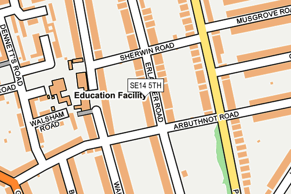 SE14 5TH map - OS OpenMap – Local (Ordnance Survey)
