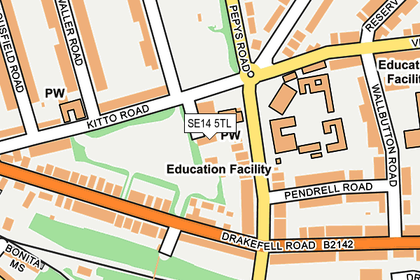 SE14 5TL map - OS OpenMap – Local (Ordnance Survey)