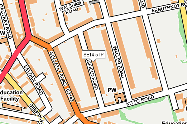 SE14 5TP map - OS OpenMap – Local (Ordnance Survey)