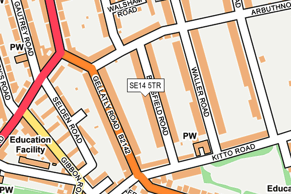 SE14 5TR map - OS OpenMap – Local (Ordnance Survey)