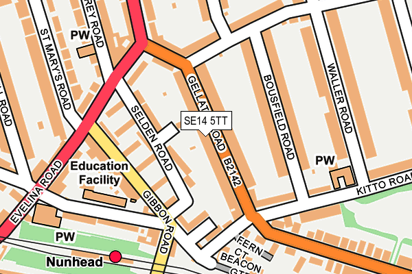 SE14 5TT map - OS OpenMap – Local (Ordnance Survey)