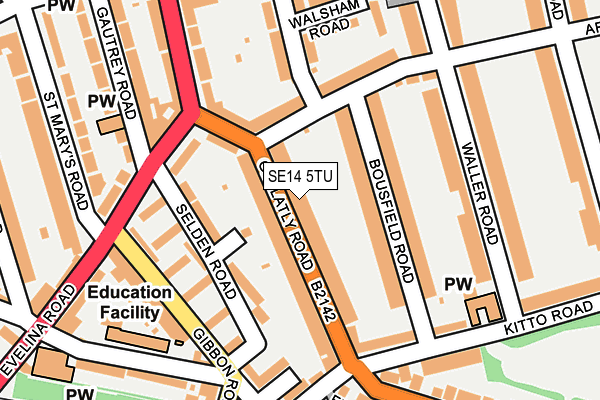 SE14 5TU map - OS OpenMap – Local (Ordnance Survey)