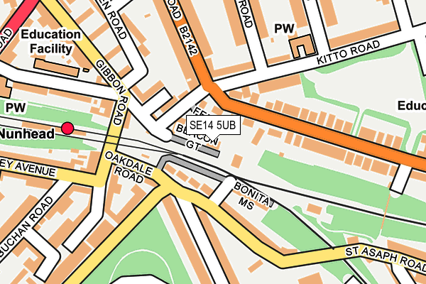 SE14 5UB map - OS OpenMap – Local (Ordnance Survey)