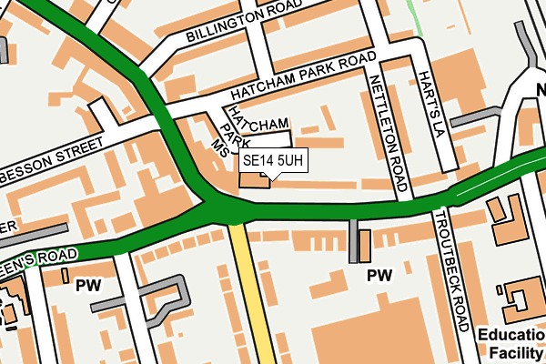 SE14 5UH map - OS OpenMap – Local (Ordnance Survey)