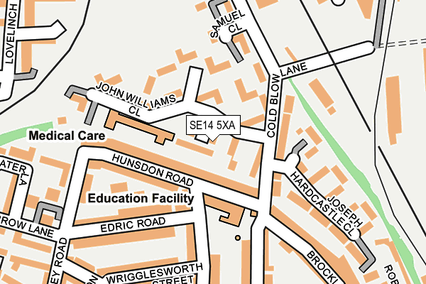 SE14 5XA map - OS OpenMap – Local (Ordnance Survey)