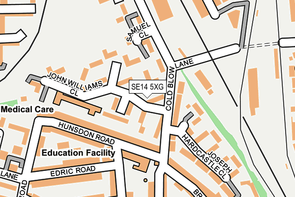 SE14 5XG map - OS OpenMap – Local (Ordnance Survey)