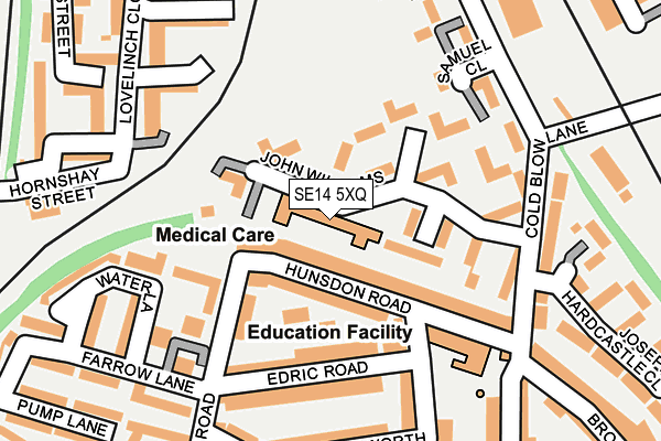 SE14 5XQ map - OS OpenMap – Local (Ordnance Survey)