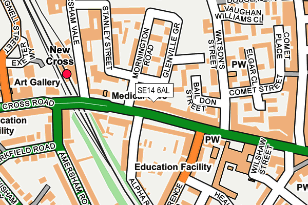 SE14 6AL map - OS OpenMap – Local (Ordnance Survey)