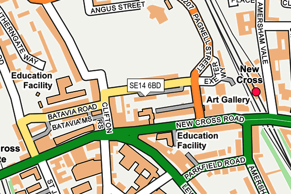SE14 6BD map - OS OpenMap – Local (Ordnance Survey)