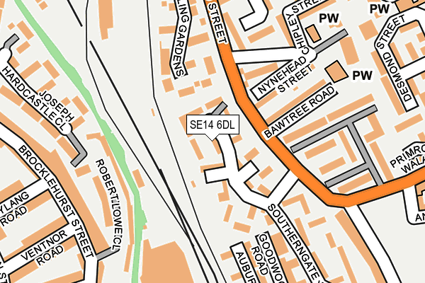 SE14 6DL map - OS OpenMap – Local (Ordnance Survey)