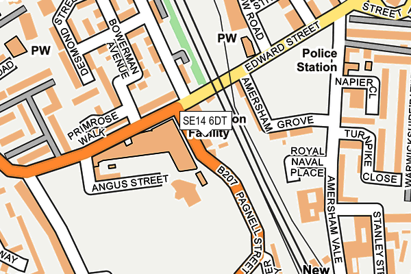SE14 6DT map - OS OpenMap – Local (Ordnance Survey)