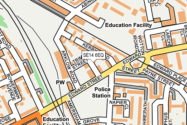 SE14 6EQ map - OS OpenMap – Local (Ordnance Survey)
