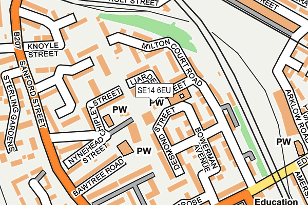 SE14 6EU map - OS OpenMap – Local (Ordnance Survey)