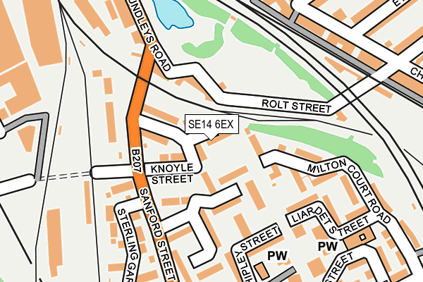 SE14 6EX map - OS OpenMap – Local (Ordnance Survey)