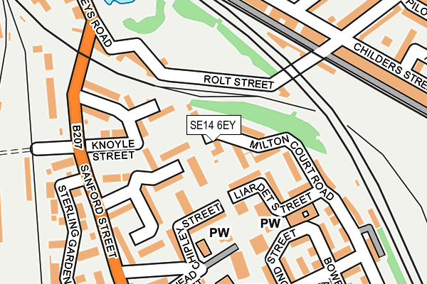SE14 6EY map - OS OpenMap – Local (Ordnance Survey)