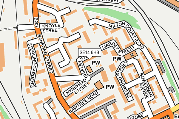 SE14 6HB map - OS OpenMap – Local (Ordnance Survey)