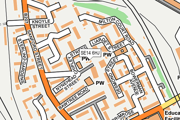 SE14 6HJ map - OS OpenMap – Local (Ordnance Survey)