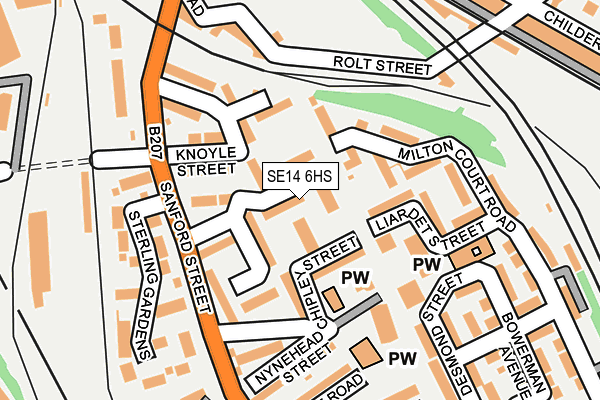 SE14 6HS map - OS OpenMap – Local (Ordnance Survey)
