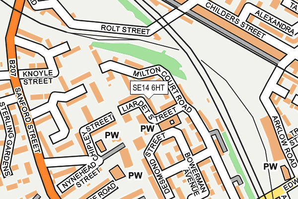 SE14 6HT map - OS OpenMap – Local (Ordnance Survey)