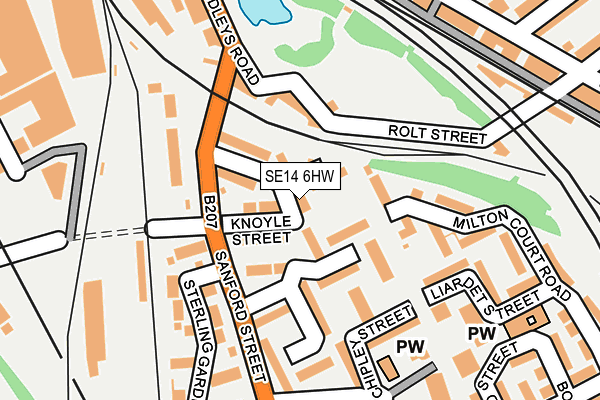 SE14 6HW map - OS OpenMap – Local (Ordnance Survey)