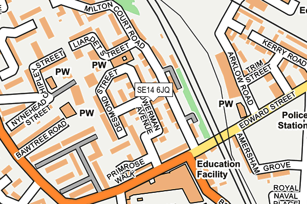 SE14 6JQ map - OS OpenMap – Local (Ordnance Survey)