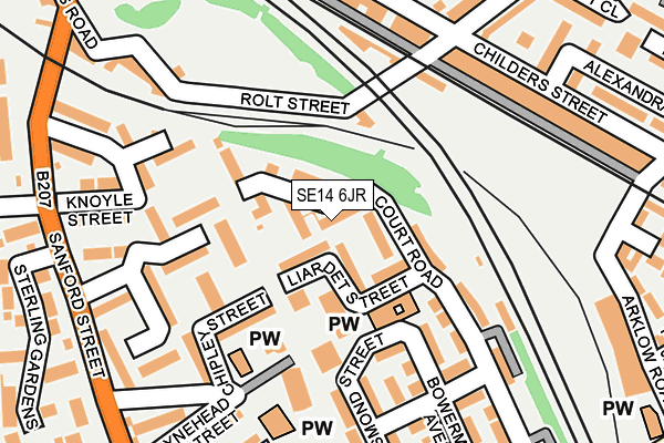 SE14 6JR map - OS OpenMap – Local (Ordnance Survey)