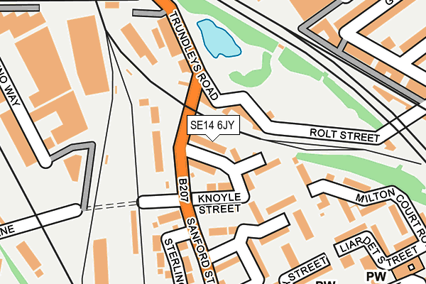 SE14 6JY map - OS OpenMap – Local (Ordnance Survey)
