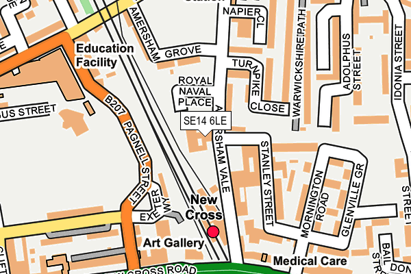 SE14 6LE map - OS OpenMap – Local (Ordnance Survey)