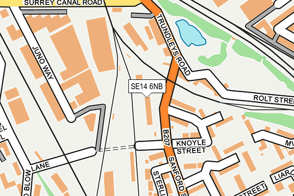 SE14 6NB map - OS OpenMap – Local (Ordnance Survey)