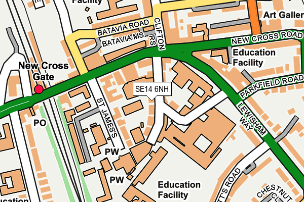 SE14 6NH map - OS OpenMap – Local (Ordnance Survey)