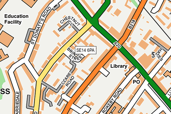 SE14 6PA map - OS OpenMap – Local (Ordnance Survey)